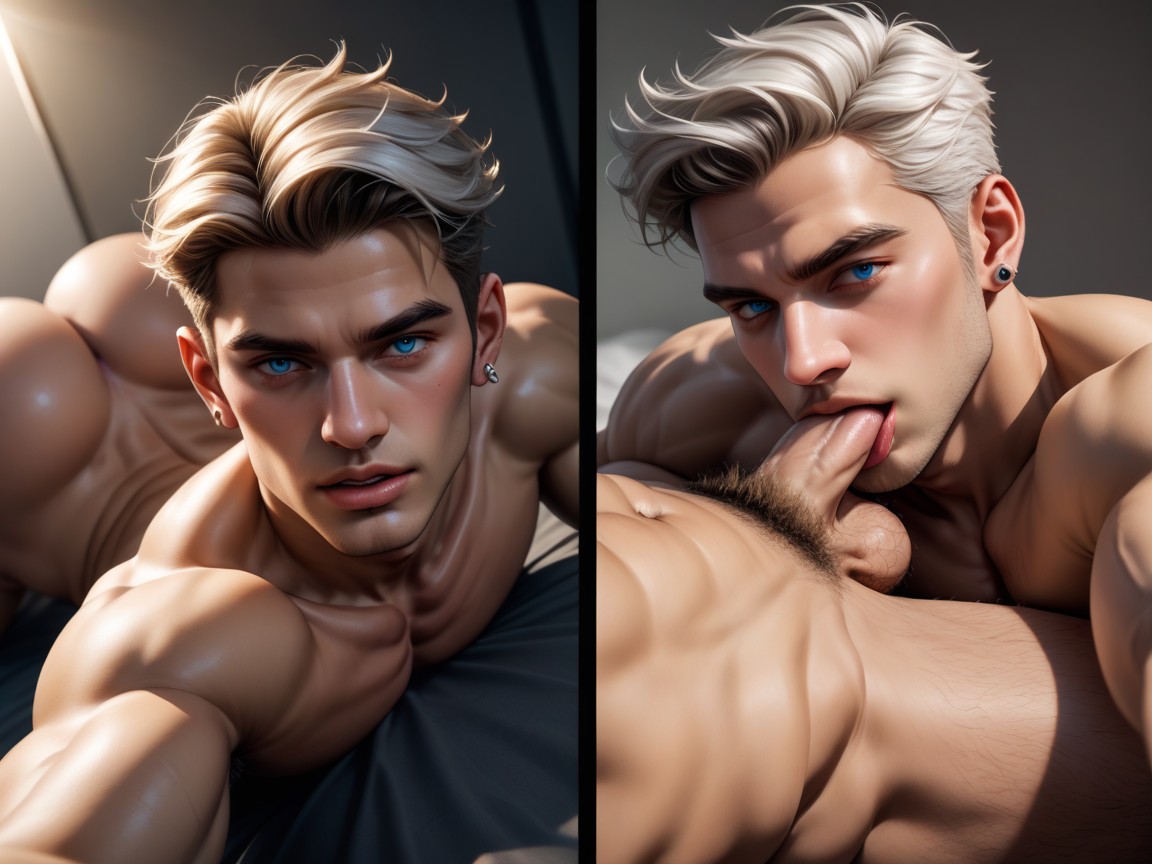 Multiple Views Of Eating Ass, Tall, Perfect Lighting AI Gay Porn