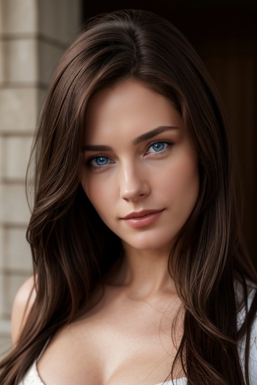 Blue Eyes, Long Length, Brunette Shemale AI Porn