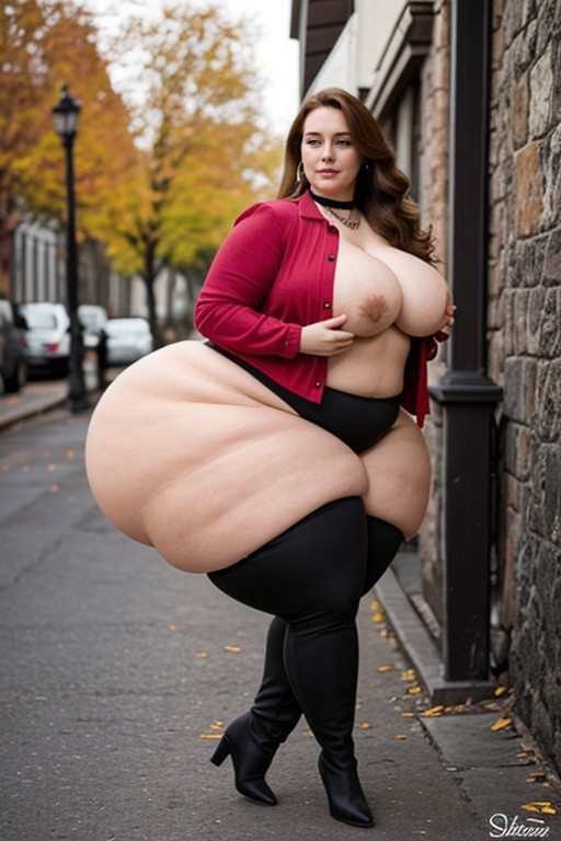 Extremadamente Pesado En La Parte Inferior, Shapely Legs, Hyper Big Ass Porno IA