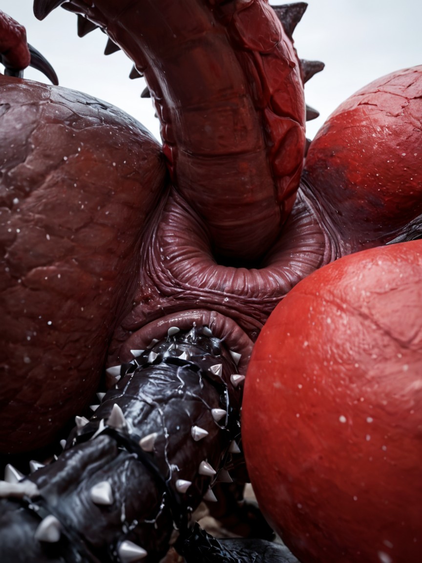 High Resolution, Black And Red Skin, Bright White Skin Around Anus Porno IA