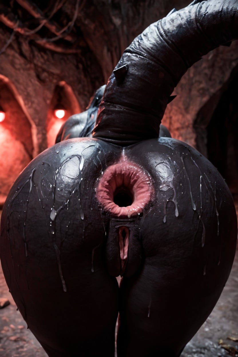 Color Soft Pink Inside Anus Hole, Black Skin, Bright Colored Anus Pigment AI Porn