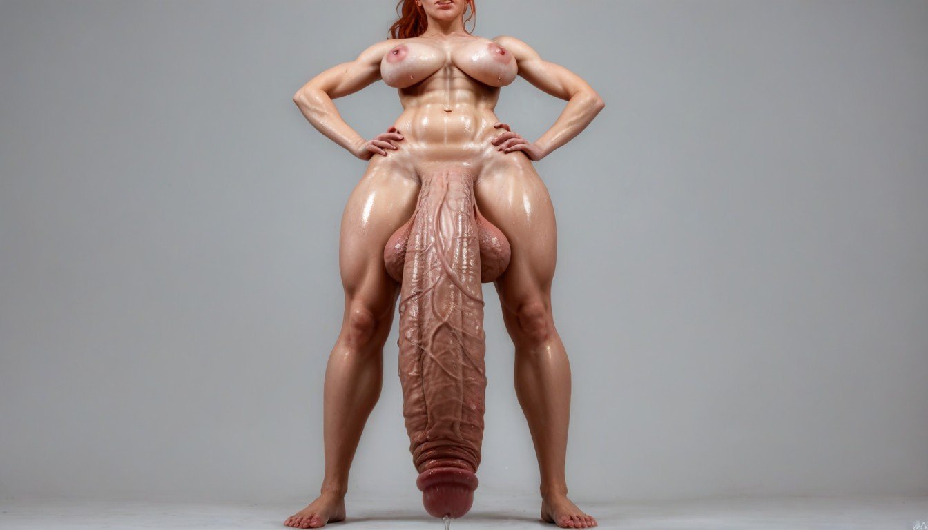 Absurdly Oversized Veiny Futanari Cock, Absurdly Veiny, NudePorno IA transsexuelle