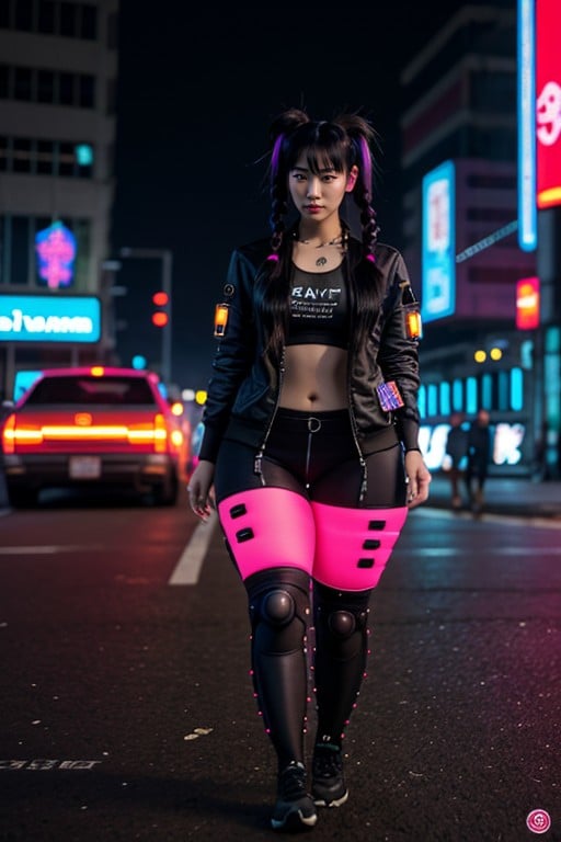 Cyberpunk Hacker, Extremely Large Ass, 18+ Shemale AI Porn