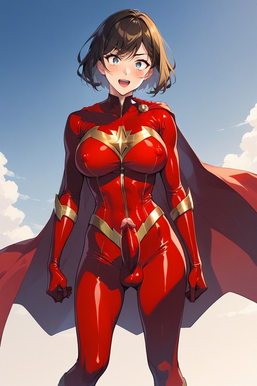 スーパーヒーロー, Super Outfit, The Shape Of A Penis Is Obvious Under ClothesニューハーフAIポルノ