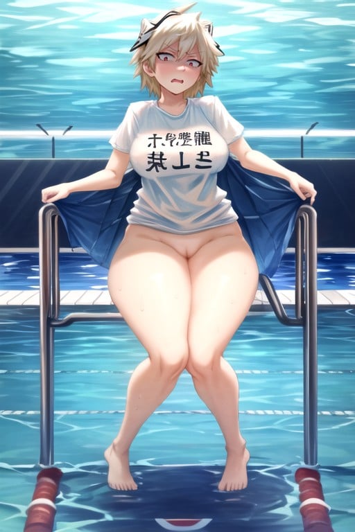 Piscina, Extremadamente Pesado En La Parte Inferior, Bakugou Mitsuki (my Hero Academia)Hentai IA