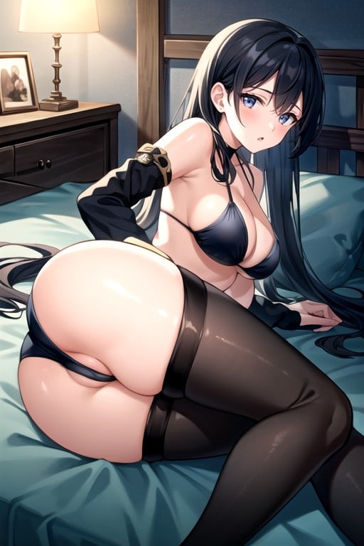 Mona (genshin Impact), Bikini, SchlafzimmerHentai KI Porno