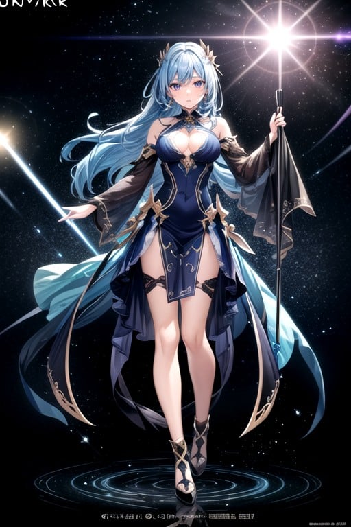 Dark Blue Hair, Space, Midnight Blue HairHentai IA