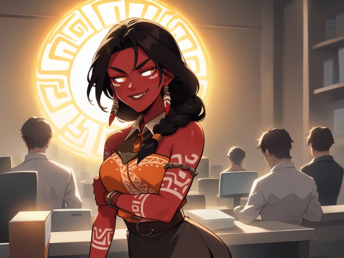 Tribal Wear, Round Ass, Smug Expression Hentai AI Porn