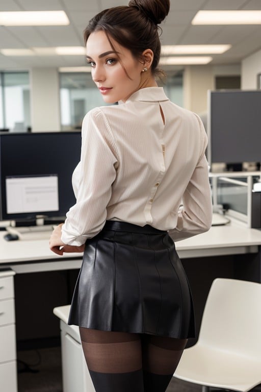 Skirt, See Through Blouse, 办公室人妖AI色情