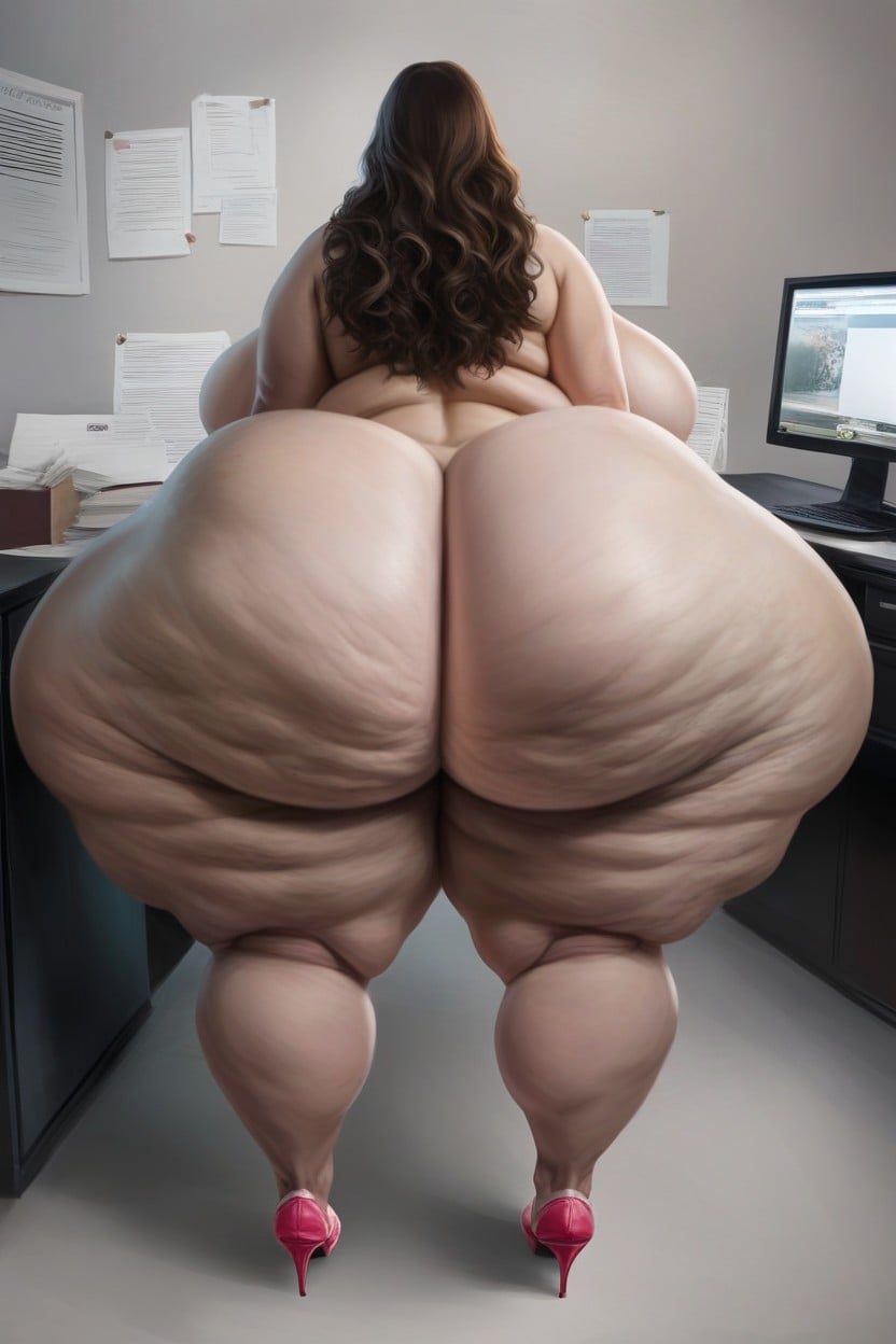 Massive Cellulite Fake Ass, Extremely Thick Hips, Extremely Wide Hips AI Porn