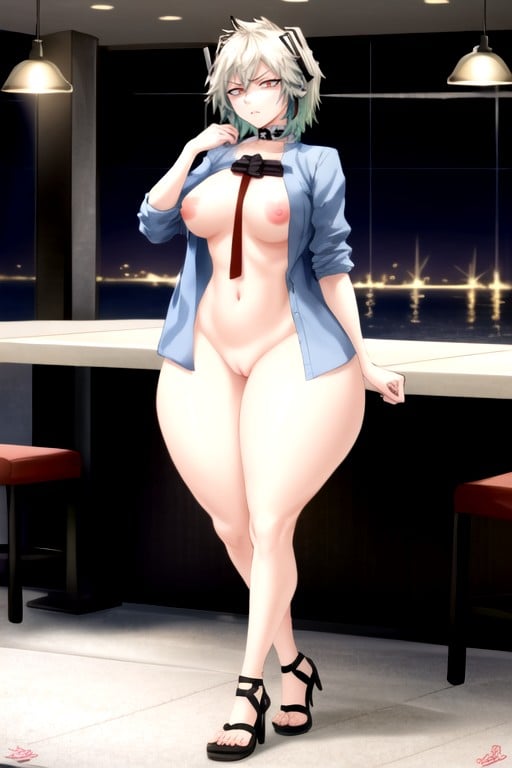 Corpo Todo, Bunda Extremamente Grande, Restaurante Hentai IA pornografia