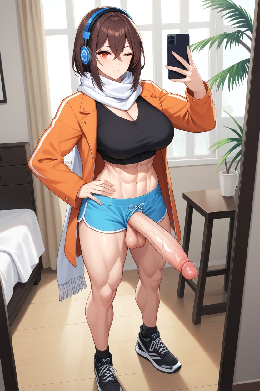 Headphones, Athletic, Whole Body Hentai AI Porn