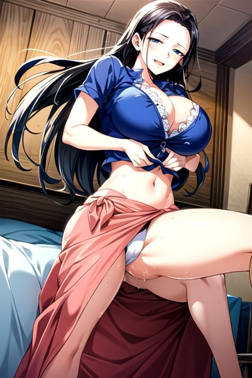 Horny, Stockings, Sitting Down Legs Spread Hentai AI Porn