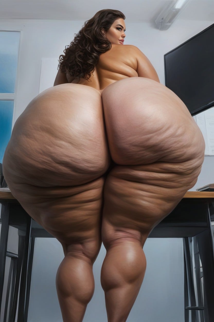 Bending Over, Latina, Front View Of A Height Ssbbw Puerto Rican Woman AI Porn