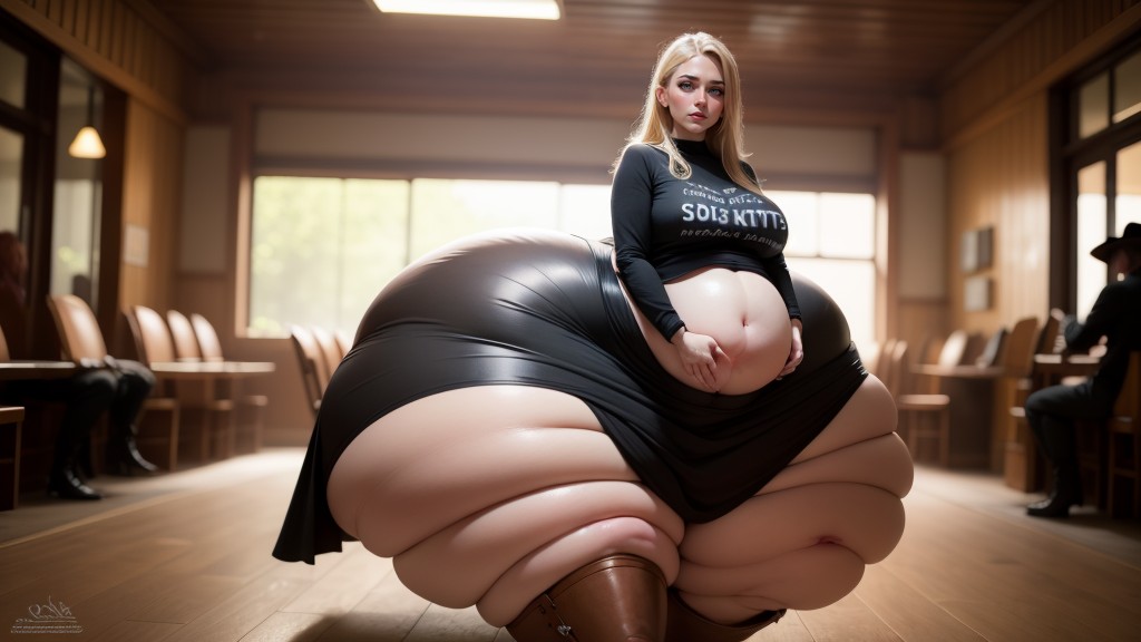 Wild West, Massive Flabby Belly, Mega Huge Hips AI Porn