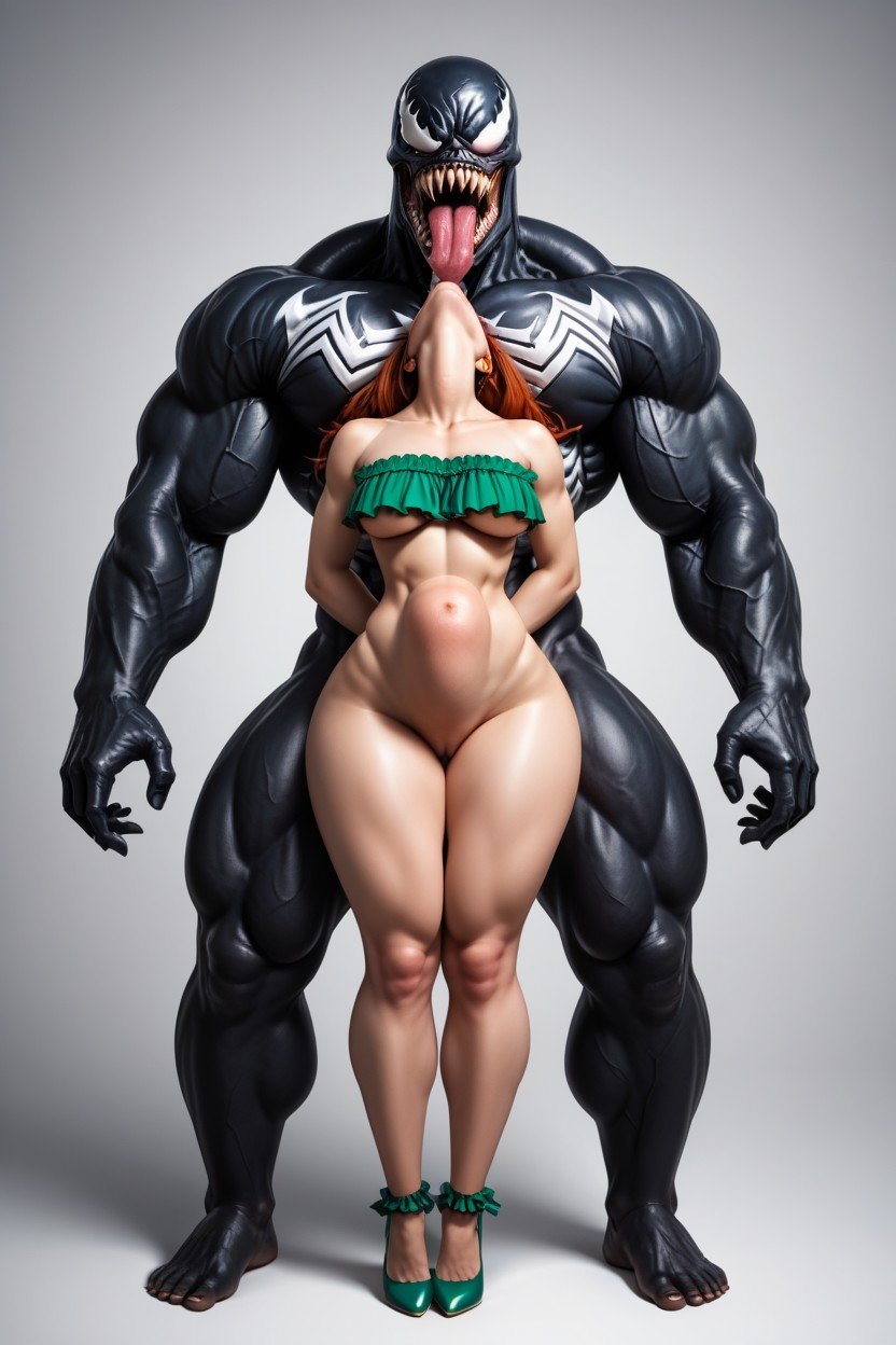 Venoms Tongue Goes In Her Mouth, Massive Ass, Her Legs Suspended Squeezed Close Together Shemale AI Porn