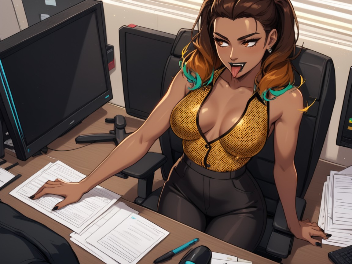 Low Chest Depth, Matching Eyes, Gapped Thighs Latina AI Porn