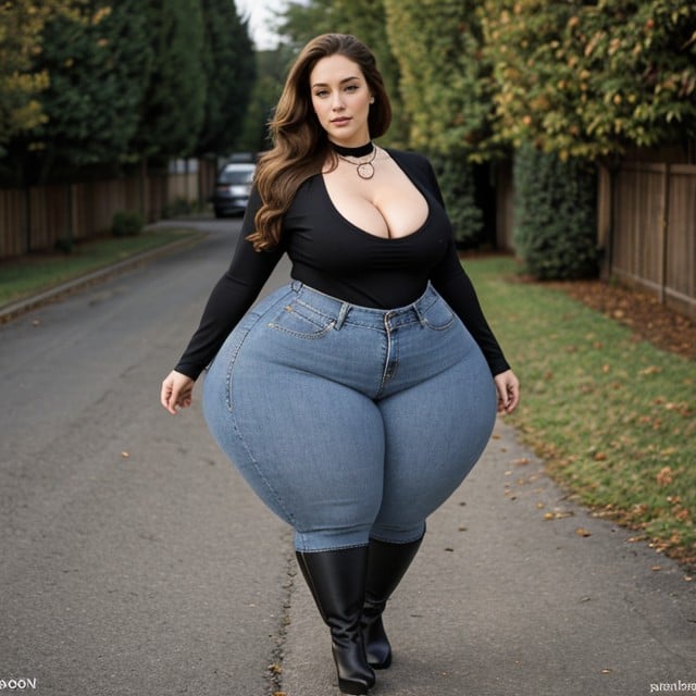 Disproportionately Hyper Wide Hips, Hips Wider Than Chest, Wide Disproportionate Hyper Hips Shemale AI Porn