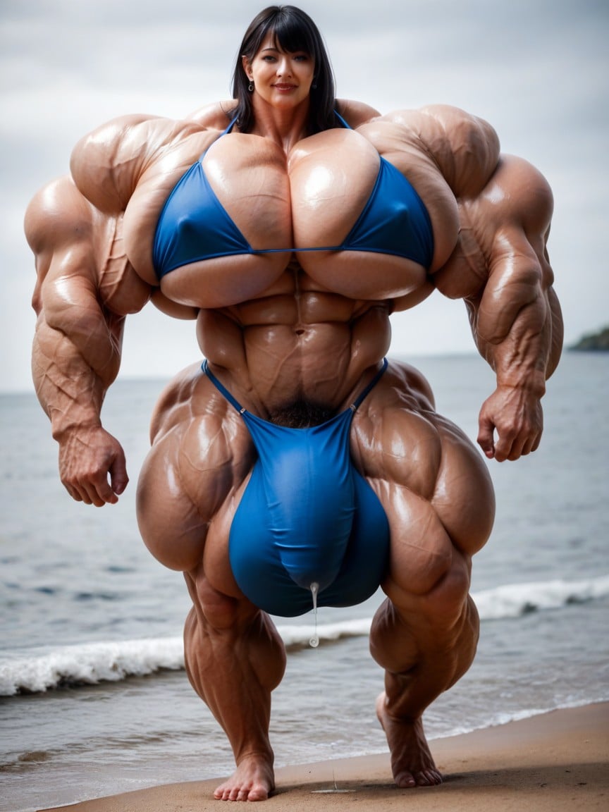 Hyper Gigantic Massive Muscles, Hyper Gigantic Massive Muscles, Beach Shemale AI Porn
