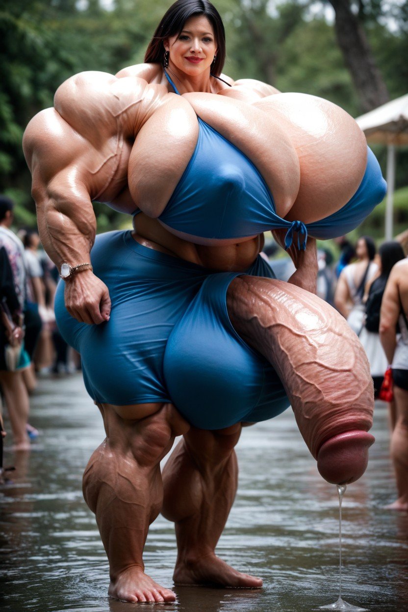 Mucha Gente Alrededor, Hyper Gigantic Massive Penis Bulge, JaponésPorno shemale IA