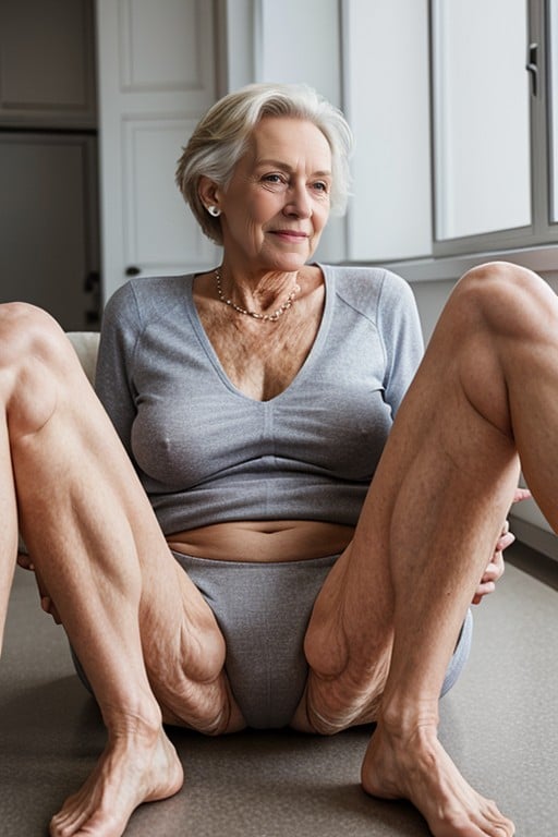 Jambes Écartées, 60+, En FormePorno IA Hentai