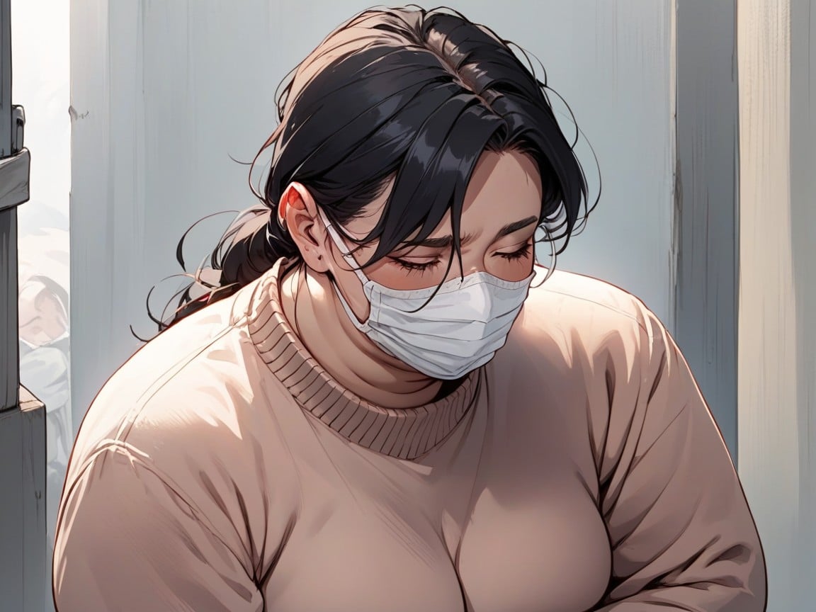 Female, Wearing Face Mask, ShyHentai IA