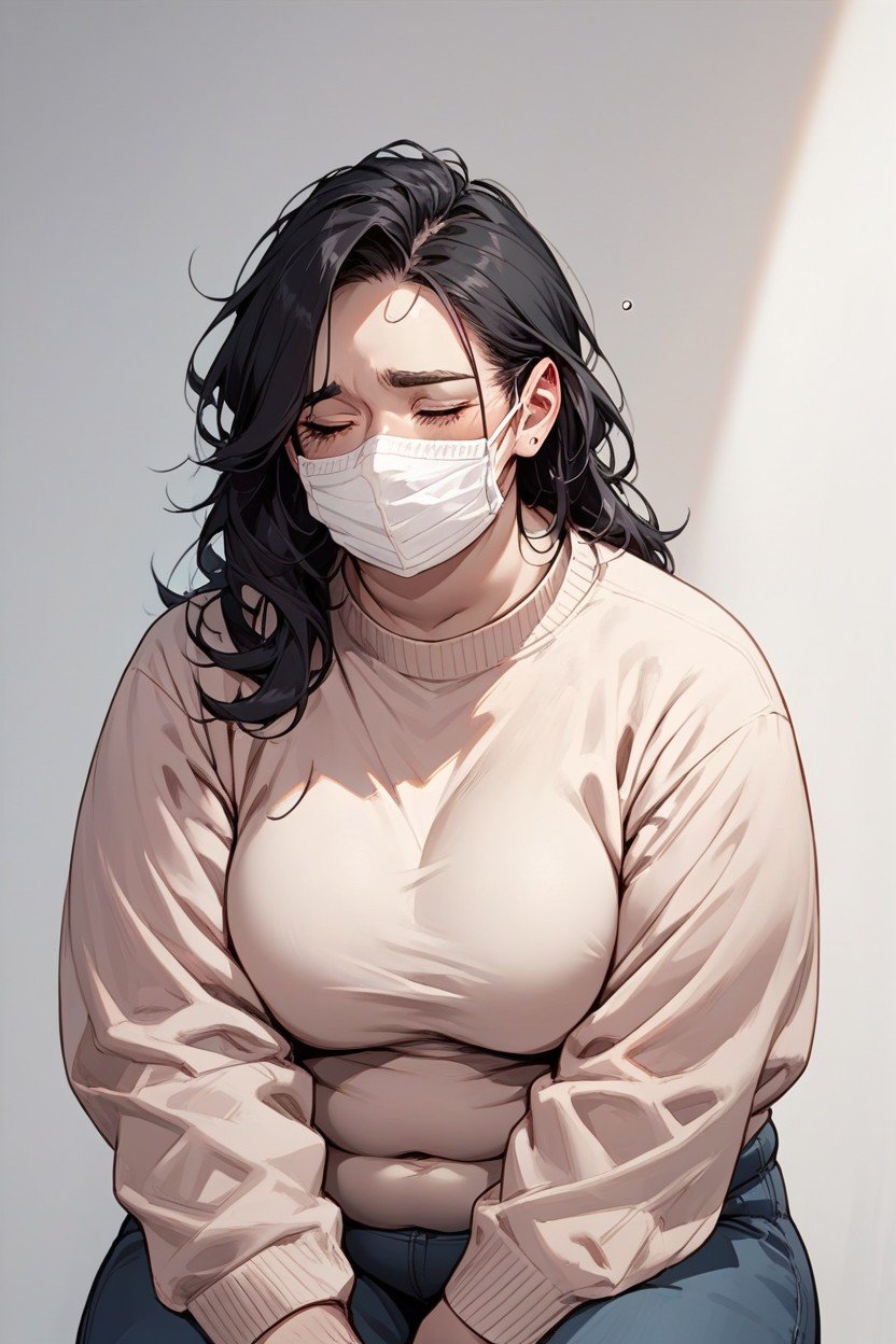 Wearing Face Mask, Wearing Sweater, ChubbyHentai IA