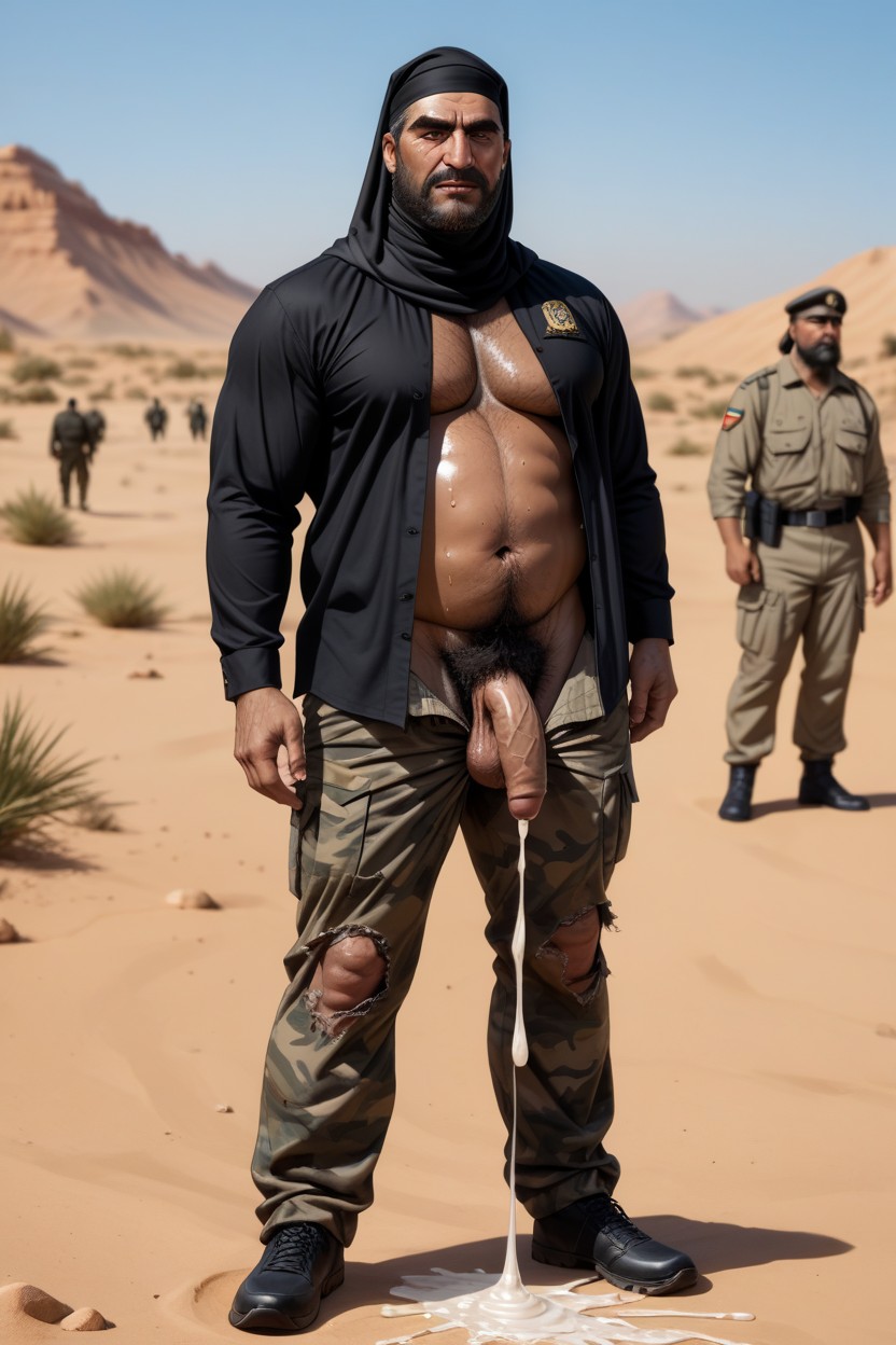 Outdoors, Small, Camouflage AI Gay Porn