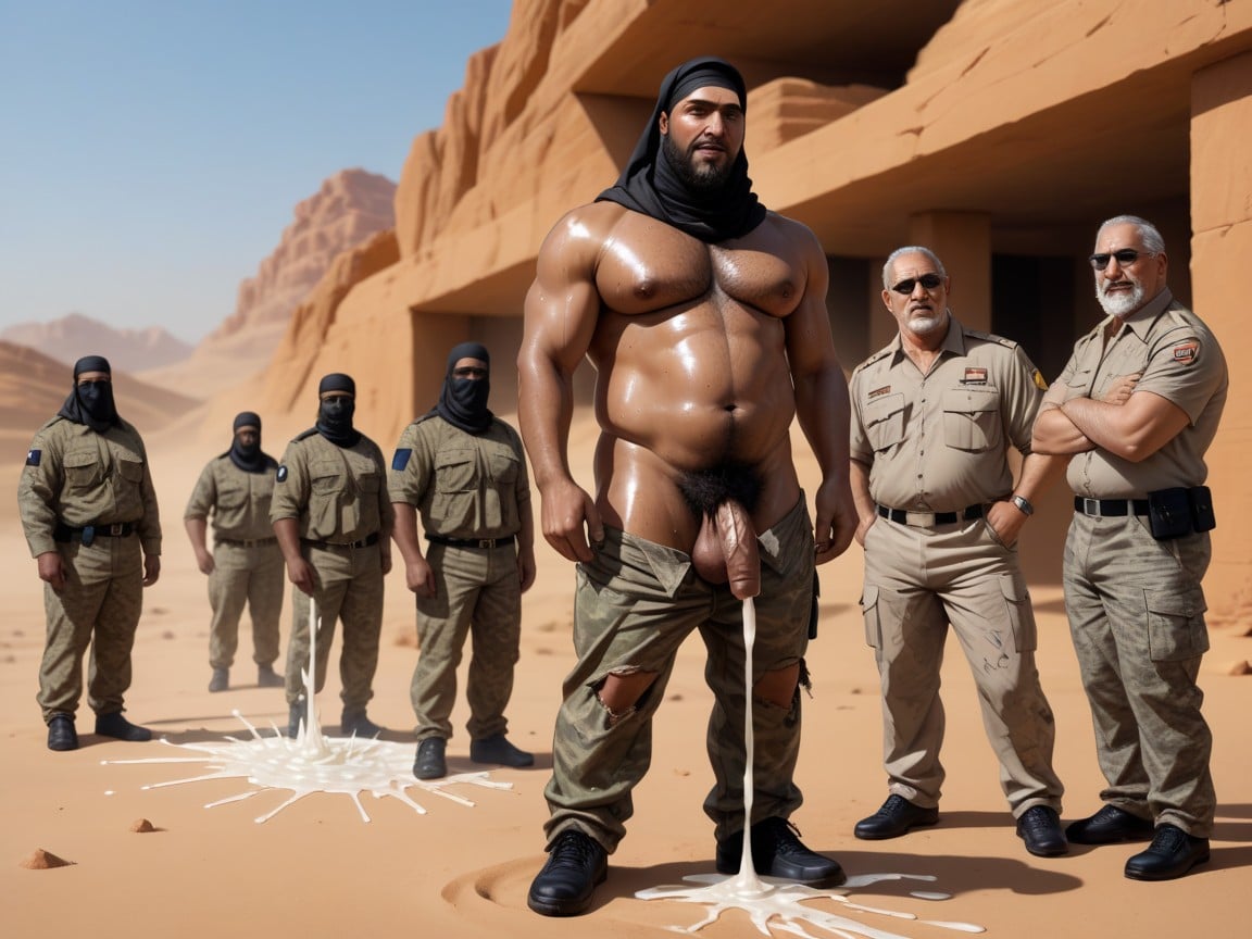 Uncut, Hairy Pubes, Five Black Men Seen From Behind AI Gay Porn
