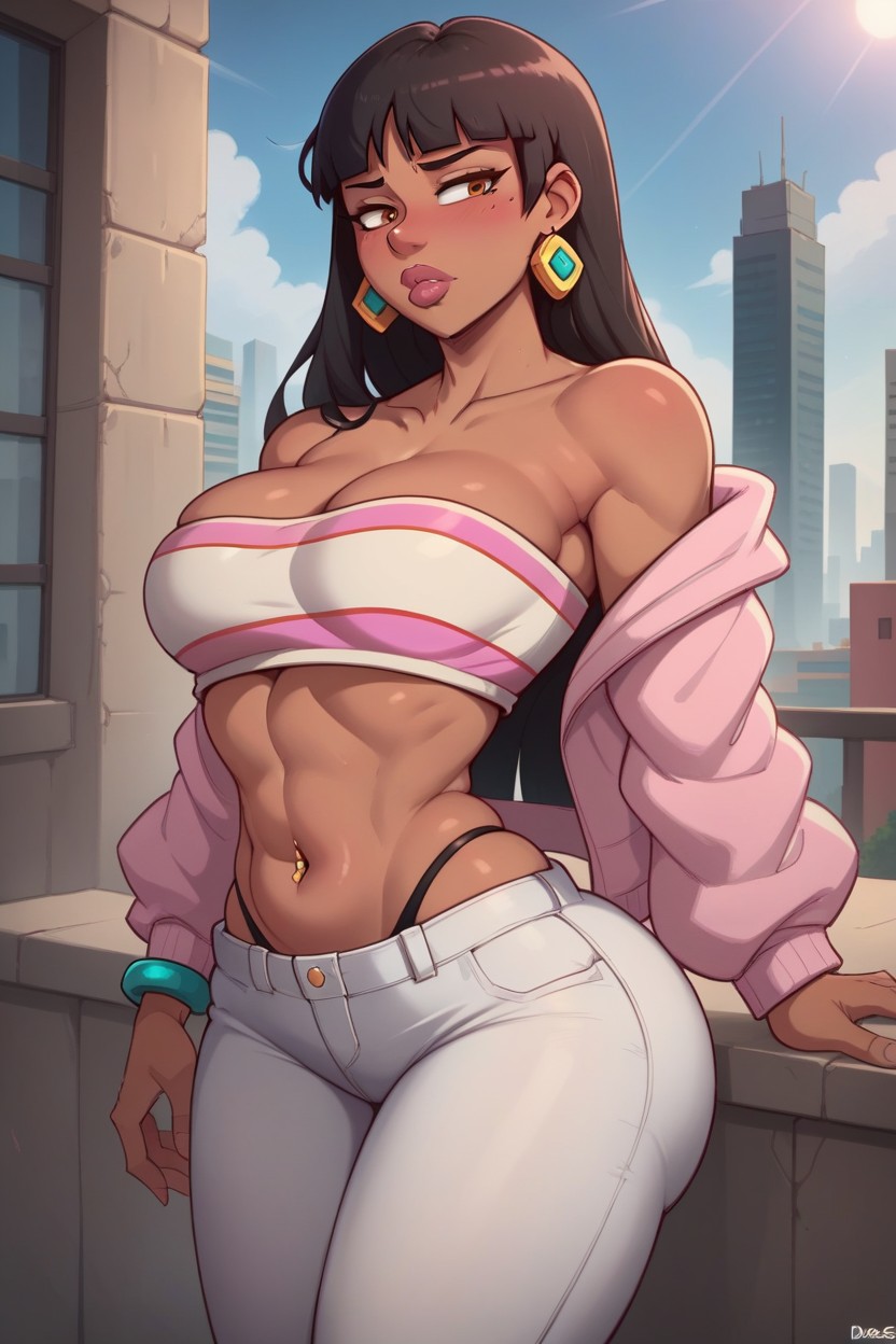 Thick Thighs, Jacket, Dystopia Setting Hentai AI Porn