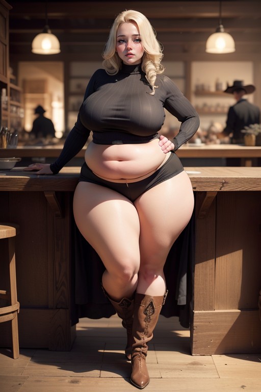 Ussbbw, Bandana, Long Length Frontier Dress AI Porn