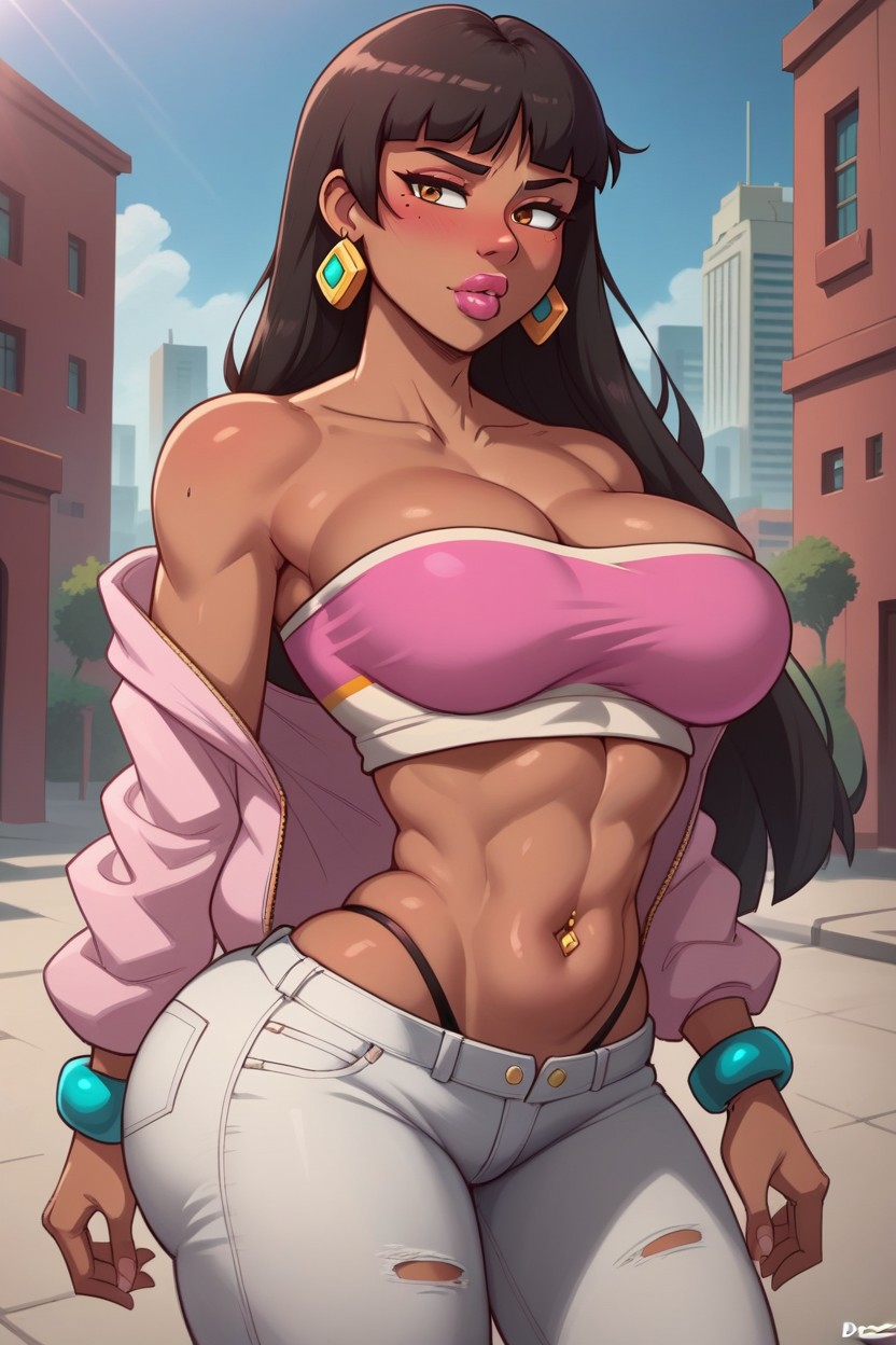 Female, Dark Tanned Skin, Dark Skinned Female Hentai AI Porn