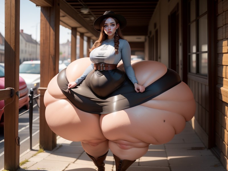 Brown Hair, Sfw, Hyper Obese AI Porn