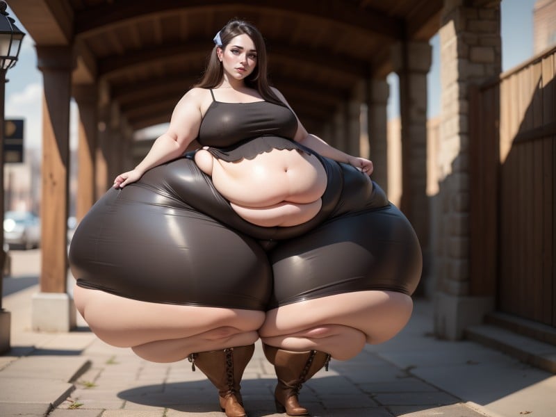 Full Body, Cowboy Boots Western, Hyper Obese AI Porn