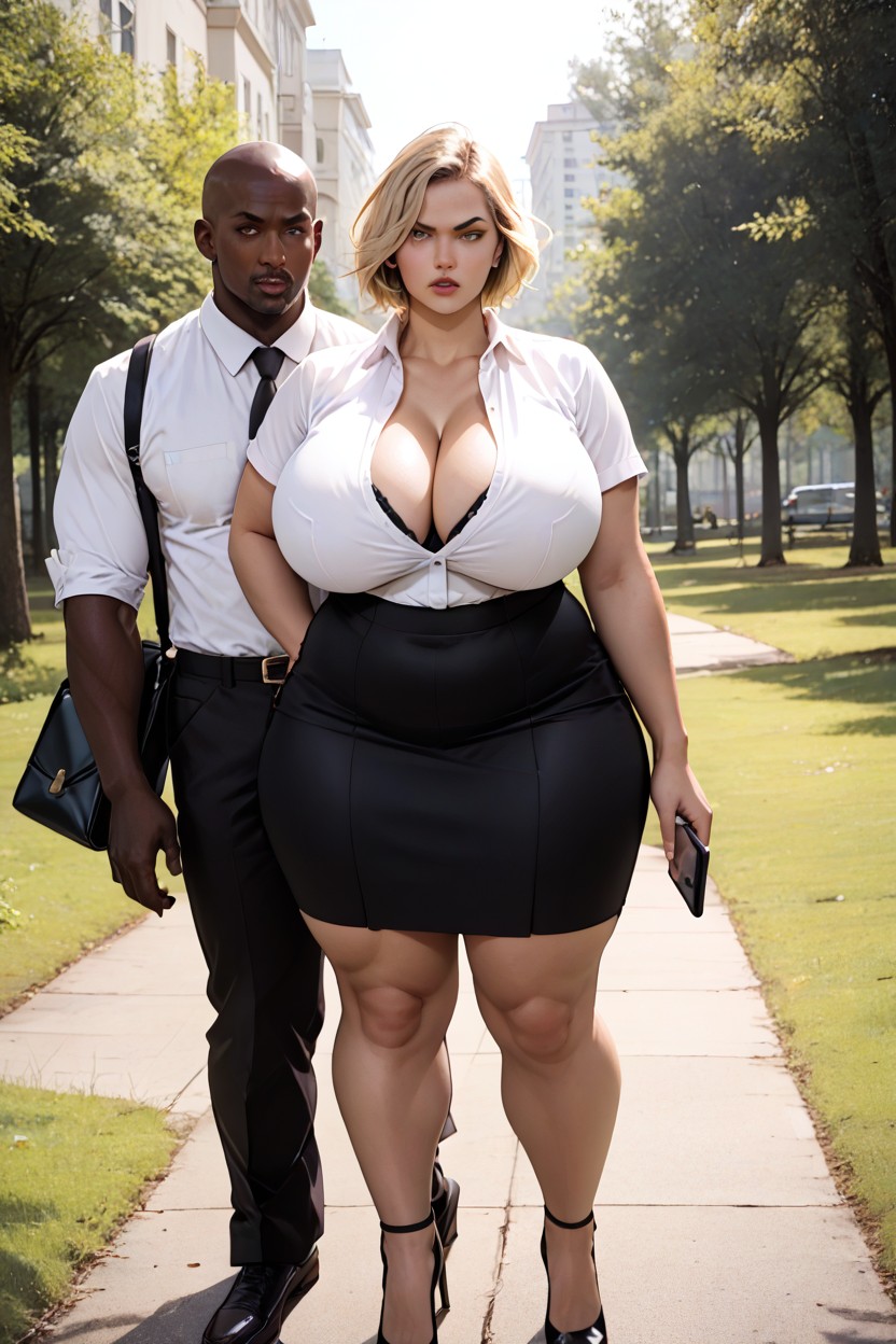 Short Sleeves, Thick, Mouth Agape AI Porn