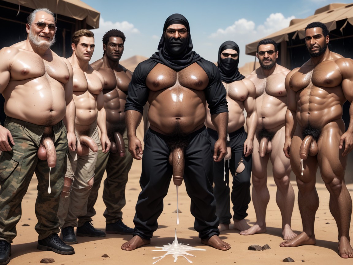 Show Hairy Pubes, Hairy Legs, Sweat AI Gay Porn