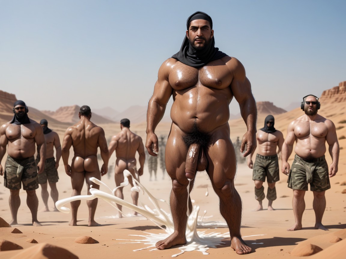 Showing White Underpants, Headphones, Niqab AI Gay Porn