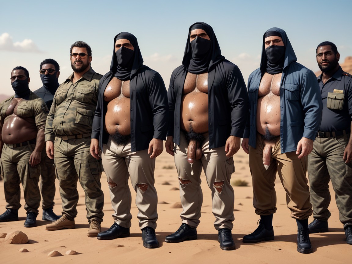 Black Hood, Open Fly, Pubic Hair AI Gay Porn