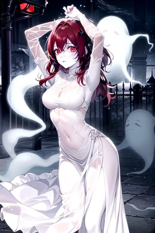 Red Hair, Ghost Girl, Kimono Shemale AI Porn