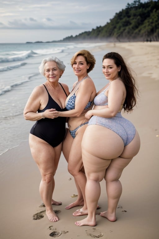 Two Wrinkle Asses, Two Cellulite Asses, Wrinkle Massive Breast AI兽人黄片