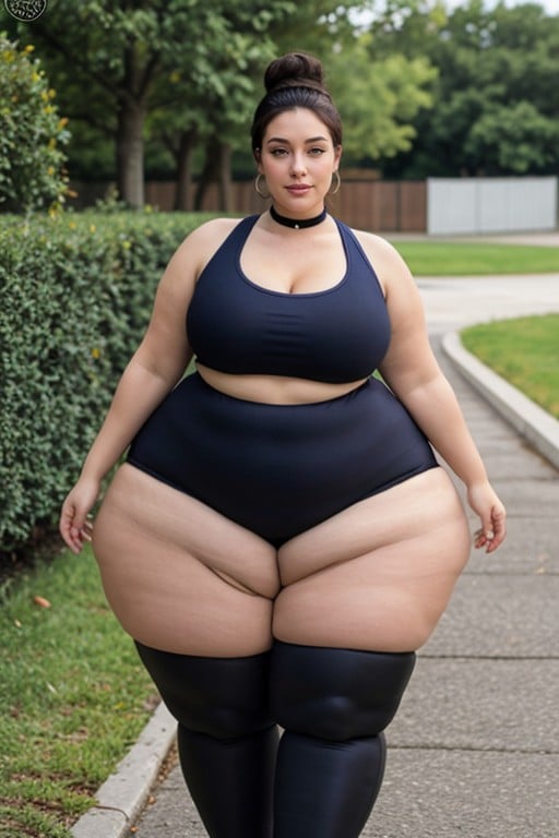 Disproportionately Hyper Wide Hips, Seductive, Extremely Hyper Thick Shemale AI Porn