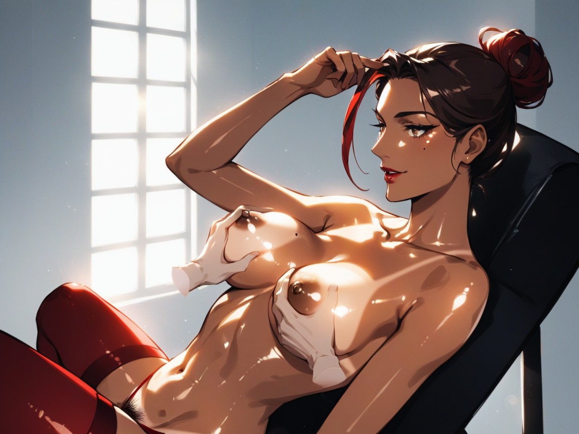 Volumetric Lighting, Tan Lines, Long Torso Height Hentai AI Porn