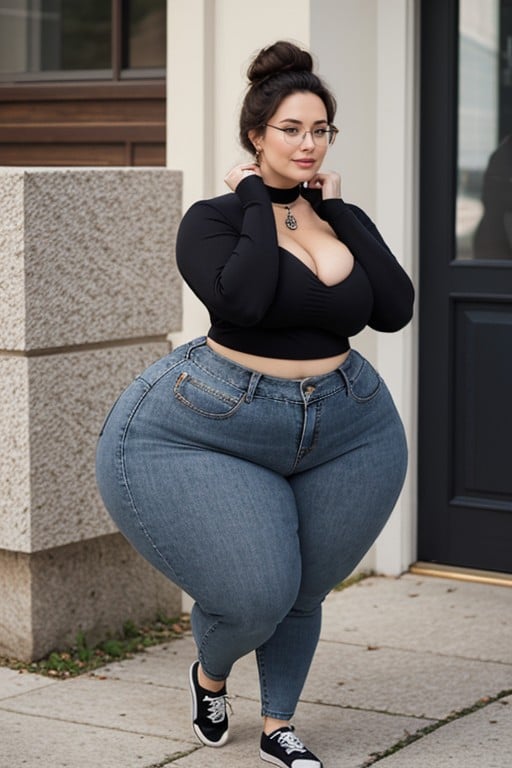 Wide Hyper Hips, Wide Hyper Saddlehips, Ass And Hips Wider And Bigger Than Chest And ShouldersPorno IA transsexuelle