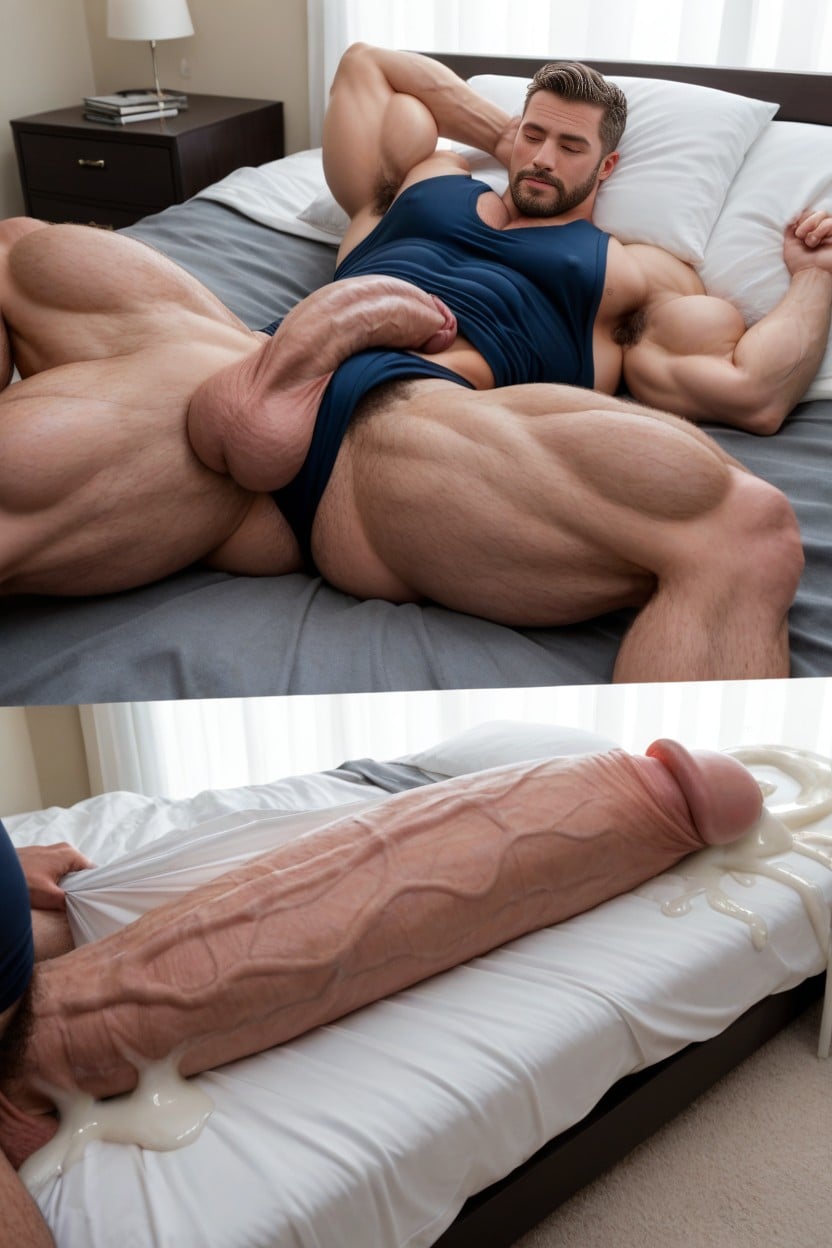 Stroking, Bed, Extreme Fat Balls AI Gay Porn