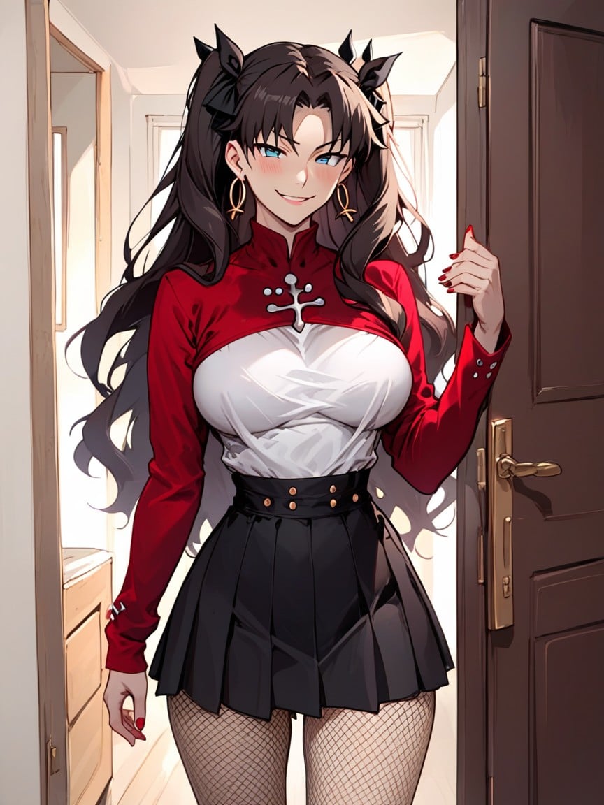 Apartment, Rin Tohsaka, In The DoorwayPorno IA Hentai