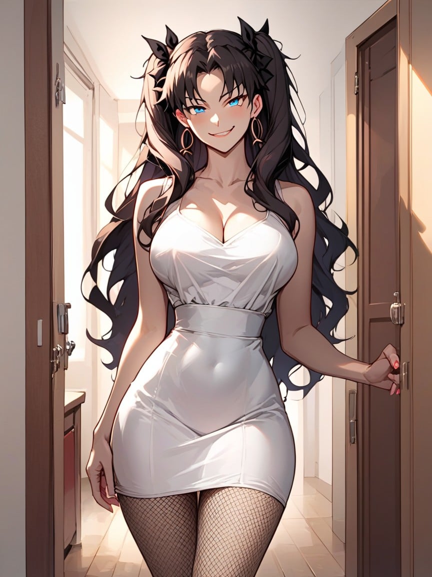 Looking At The Viewer, Rin Tohsaka Clothes Outfit, Wide HipsAI黃漫