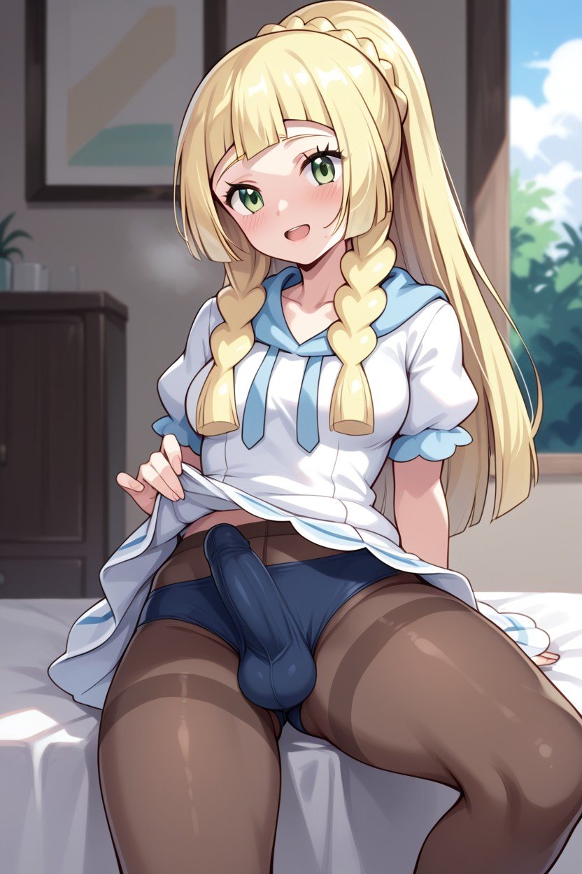 Brown Beige Pantyhose Bulge, Lillie From Pokemon쉬메일 AI 포르노