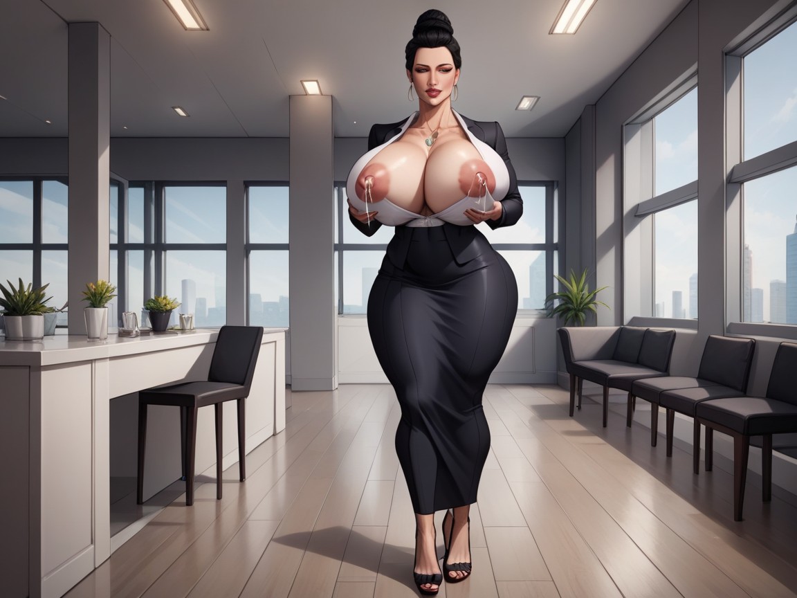 Symbiote Skin Milking, High Heels, Large Ass Shemale AI Porn