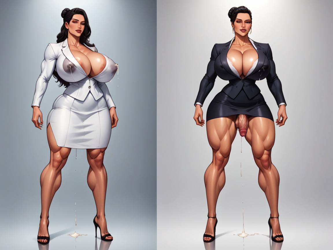 Grabbing Boobs, Mass Erect Nipples, Classy Shemale AI Porn