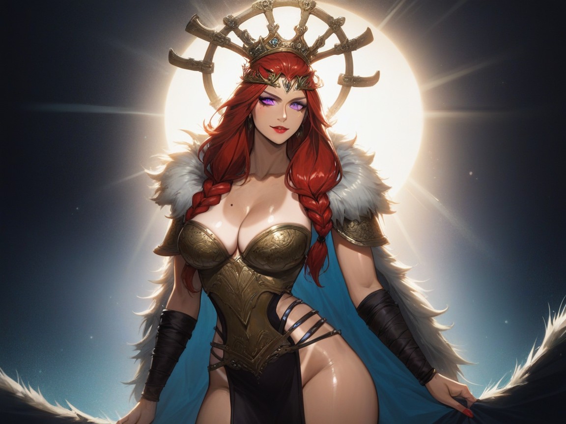 Floral Print Armor, Tall, Large Perky Breasts Hentai AI Porn